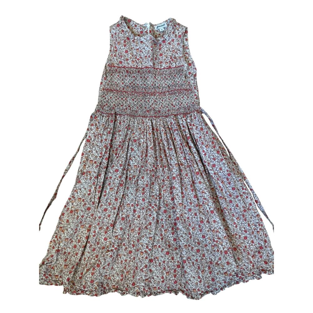 Jacadi Girls Smocked Floral Long Dress 6